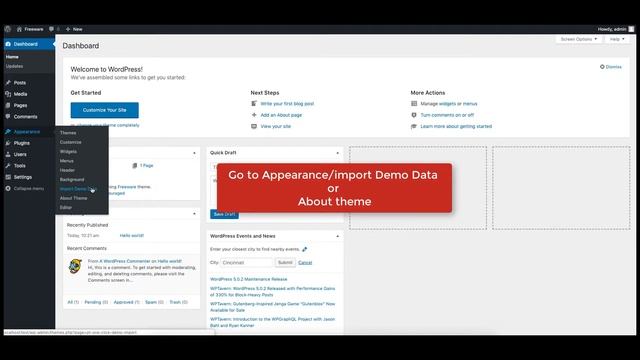 Freeware WordPress Theme demo import and setup смотреть онлайн