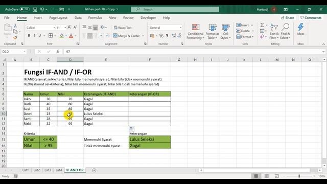 Microsoft Excel : Fungsi IF-AND & Fungsi IF-OR смотреть онлайн