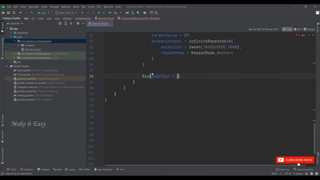 How to Implement Collpase TapBar Animation in Jetpack Compose | Android | Kotlin | Make it Easy смотреть онлайн
