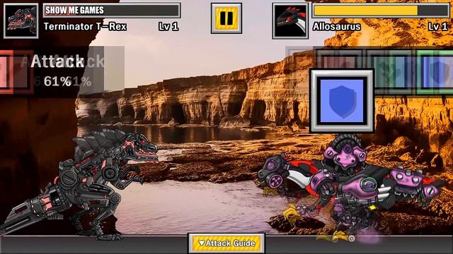 Dino Robot Battle Arena | Allosaurus VS Terminator T-Rex | Show Me Games смотреть онлайн