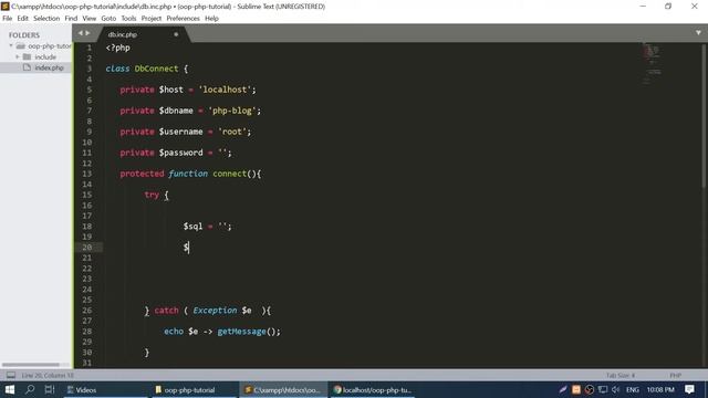 Part 1 How to connect to database using OOP PHP PDO смотреть онлайн