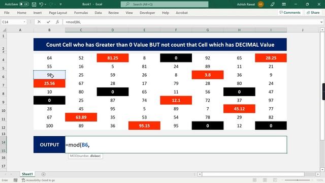 How to Count Decimal Value Mixed Question in Excel смотреть онлайн