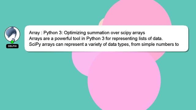 Array : Python 3: Optimizing summation over scipy arrays смотреть онлайн