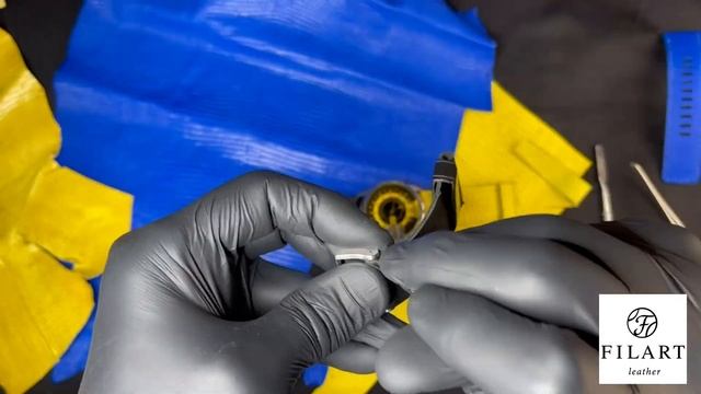 Ремешок на часы Disel из кожи игуаны от FilArtLeather/ Iguana leather strap for Disel watch смотреть онлайн