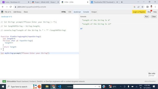 Find the length of the String in Javascript смотреть онлайн