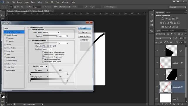 Animated Gif Checkmark Using Clipping Mask Photoshop смотреть онлайн