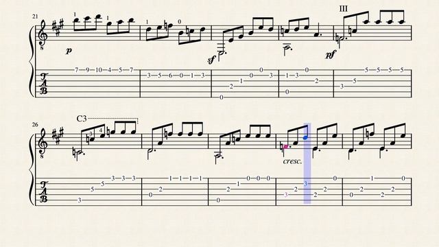 Etude No.18 Op.60 - Carcassi, Matteo (1792 - 1853) - Tablature смотреть онлайн