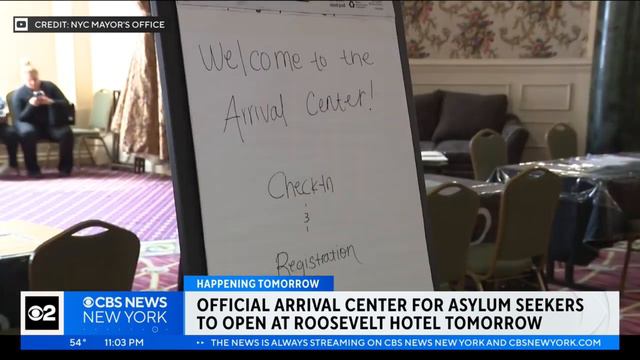 Official arrival center for asylum seekers opens at Roosevelt Hotel смотреть онлайн