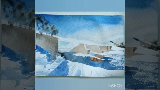 Рисуем мост акварелью. смотреть онлайн