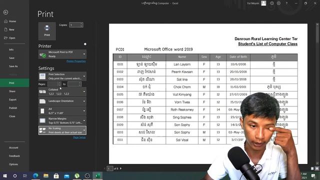 Lesson 3.2 How to Print in Microsoft Excel 2019 #សិក្សាពី Page Setup #MEYSIN смотреть онлайн
