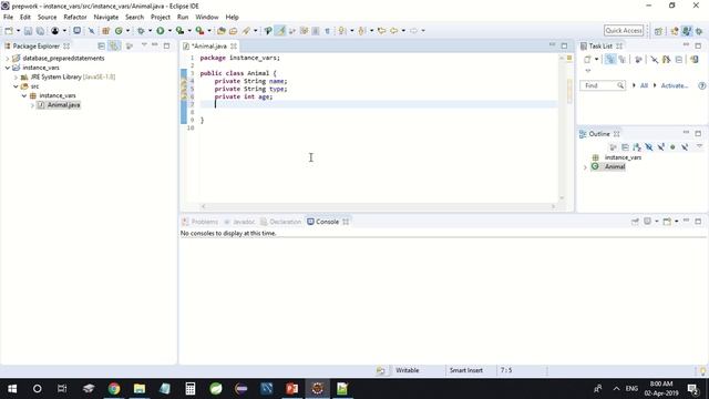 java instance variables, getters and setters, constructors смотреть онлайн