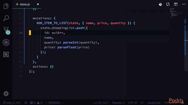 Hands-On Vuex for Vue.js Applications : Creating the State and Mutations | packtpub.com смотреть онлайн