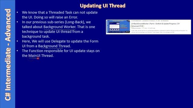Thread UI Update | Part 1 - Update UI From a Thread | C# Advanced #236 смотреть онлайн