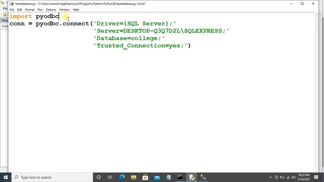 Sql Server Connectivity Using Python | How To Connect Database In Python | Hindi смотреть онлайн