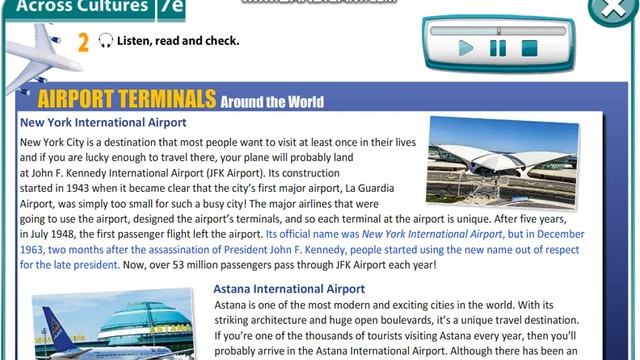 Excel 8 module 7 p83 ex2 Airport Terminals Around the World txt ver смотреть онлайн