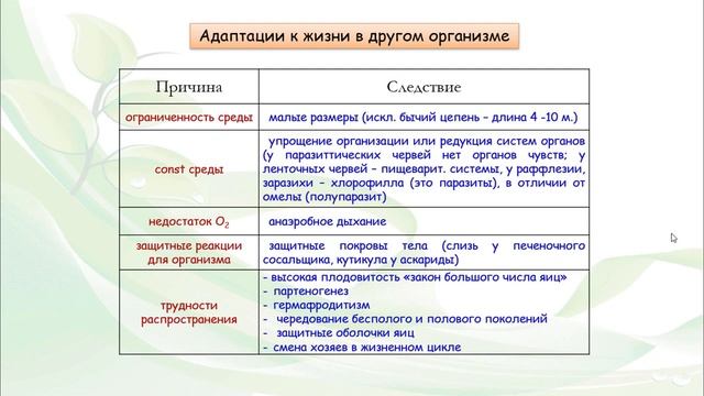 Тема 13. Живой организм как среда жизни. Адаптации к жизни в другом организме смотреть онлайн