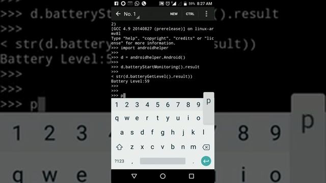 How to view mobile battery status in python console. смотреть онлайн