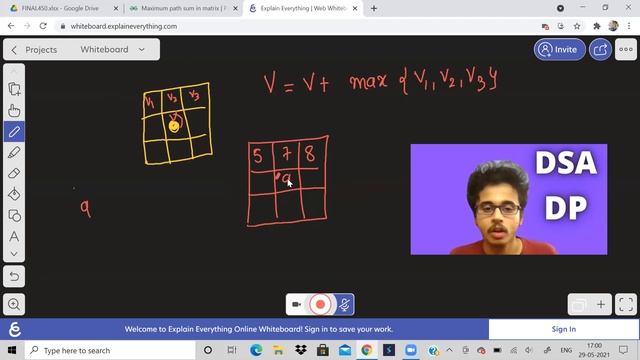 Maximum path sum in matrix| Dynamic programming | Love Babbar DSA sheet смотреть онлайн