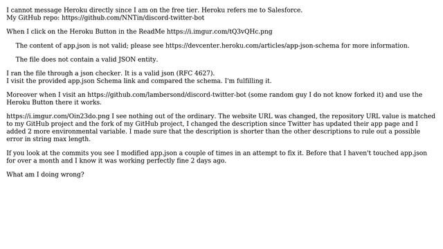 Salesforce: Heroku Button Deployment: The content of app.json is not valid смотреть онлайн