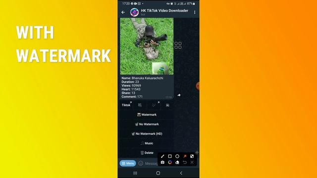 Download TikTok videos without watermark with Telegram bot | වෝටමාක් නැතුව ටික් ටොක් වීඩියෝ බාමු смотреть онлайн