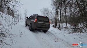 Имитация блокировок Тойота Прадо 150 по снегу в гору из диагоналки электронная имитация блокировки