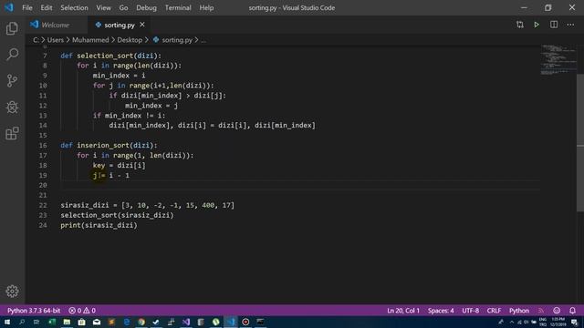 Python ile Insertion Sort (Seçme Sıralama) Kodu смотреть онлайн