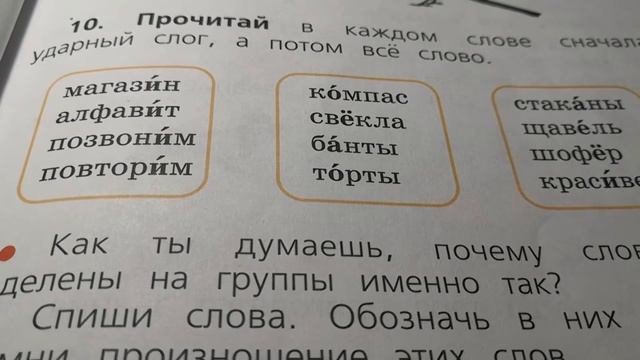 1 класс. Русский язык. Ударные и безударные слоги. смотреть онлайн
