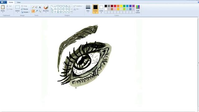 Realistic eye hand made sketch drawing on PC with ART WORK смотреть онлайн