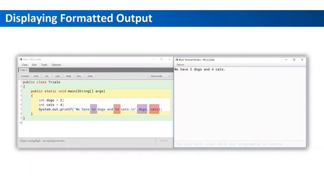 Formatted Output using printf and String format methods смотреть онлайн