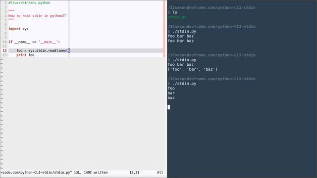 Python/CLI #2 – sys.stdin смотреть онлайн