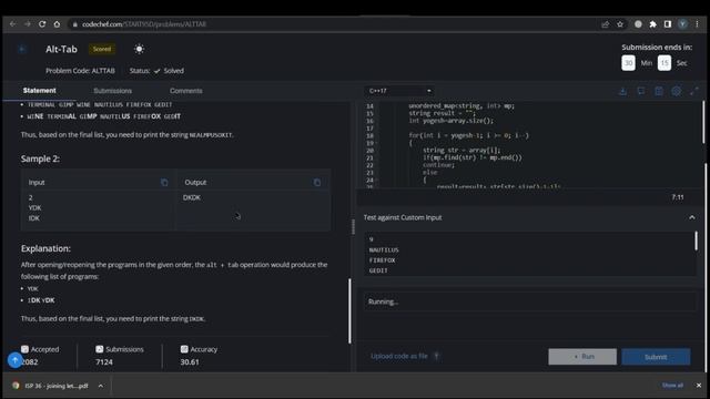 Alt-Tab solution || code chef solution || starter 95 solution || java || python || C++ || C смотреть онлайн