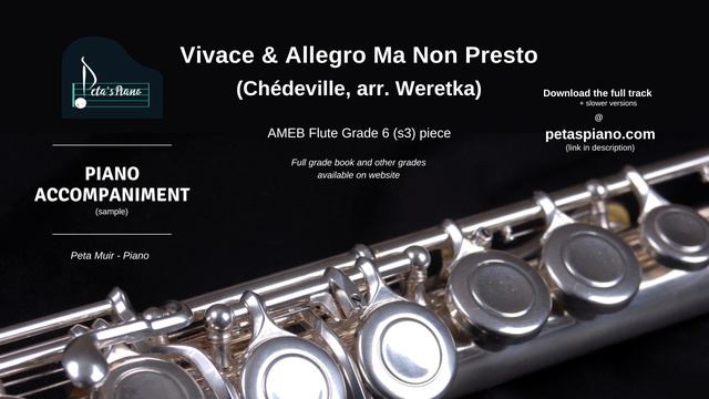Vivace & Allegro Ma Non Presto (Chédeville, arr. Weretka) - Piano Accompaniment (sample) смотреть онлайн