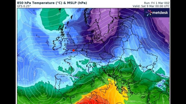 ΚΑΙΡΟΣ | 17 Μαρτίου 2024 - Θερμοκρασία Στην Ευρώπη GFS 850 hPa смотреть онлайн