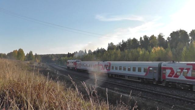 Тепловоз ТЭП70БС-289 с пассажирским поездом Адлер - Пермь смотреть онлайн