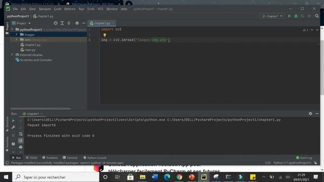 Installation Python pycharm et OpenCV смотреть онлайн