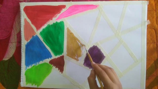 easy painting : colourful geometric shapes painting | easy painting tutorial | Crafty Mind смотреть онлайн