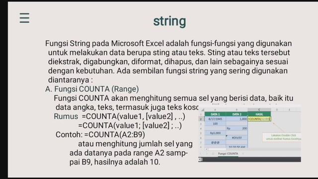 PENGOLAAN FUNGSI ARITMATIKA, STATISTIK & STRING PADA MICROSOFT EXCEL. смотреть онлайн