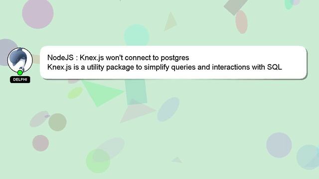 NodeJS : Knex.js won't connect to postgres смотреть онлайн