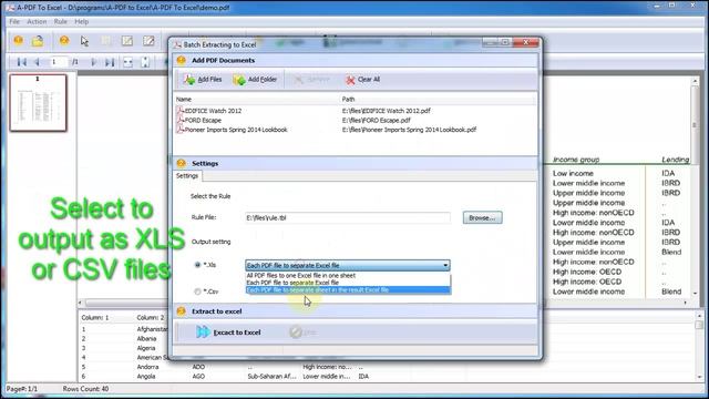 Batch PDF to Excel Converter - Convert PDF to Office Excel or CSV files in batches смотреть онлайн