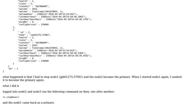 Databases: How to set a mongodb node to return as the primary of a replication set? смотреть онлайн