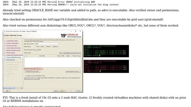 Oracle 19c GI Install on OL7 : ASM disks stamped via AsmLib not getting discovered via GridSetup.sh смотреть онлайн