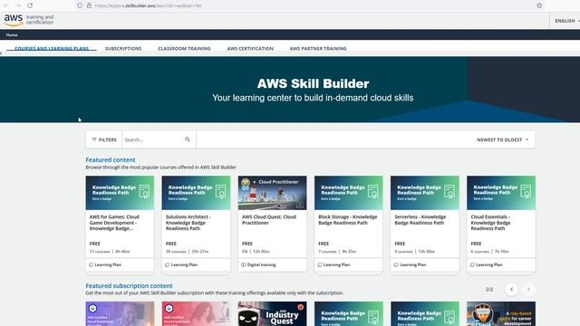 AWS SkillBuilder des formations gratuites смотреть онлайн