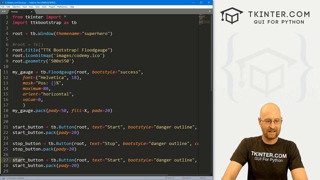 Floodgauge Progress Bar - Tkinter TTKBootstrap 7 смотреть онлайн