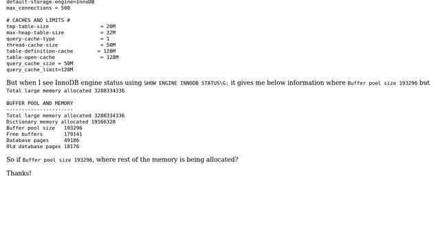 Databases: InnoDB Buffer pool not showing as much I configured in MariaDB 10.5 смотреть онлайн