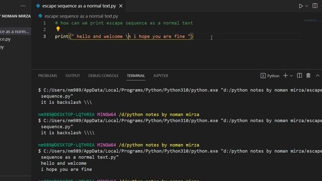 escape sequence in python смотреть онлайн