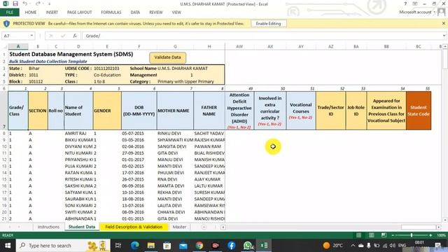 SDMS UDISE Mai Prefilled Excel Sheet Download Kaise Kare | Sdms Excel Sheet Kaise Fill Karen #sdms смотреть онлайн