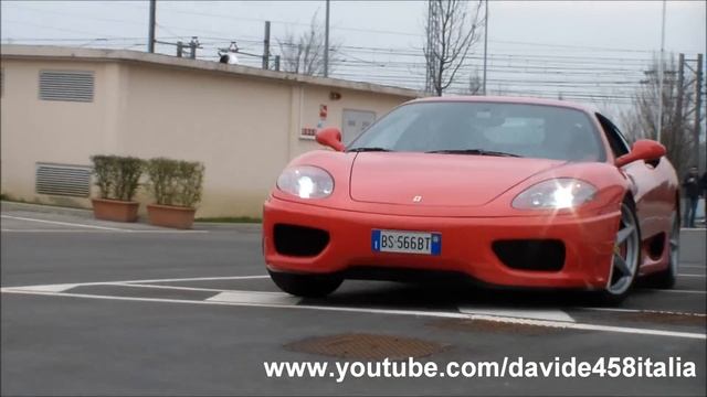 LOUD! Ferrari 360 Tubi Style exhaust in action: rev, acceleration and sound! смотреть онлайн