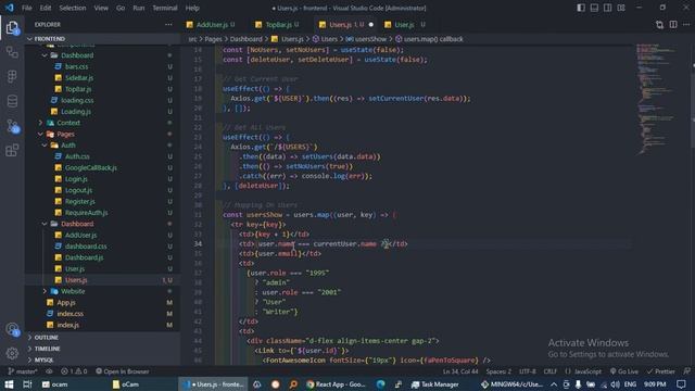 163 - المشروع الرابع : اخفاء زر حذف المستخدم المسجل | React Permissions смотреть онлайн