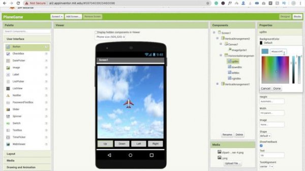 How to make Game in MIT App Inventor 2 [ Airplane Game ] Part -1