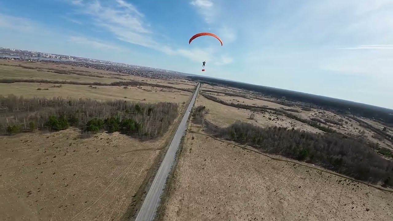 Полет на FPV Квадрокоптере за Парапланом